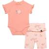 Organic Cotton Printed Onesie And Capri Set, Peach And Pink Snails - Mixed Apparel Set - 1 - thumbnail
