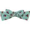 Organic Cotton Printed Knotted Headband, Aqua Cherry - Bows - 1 - thumbnail