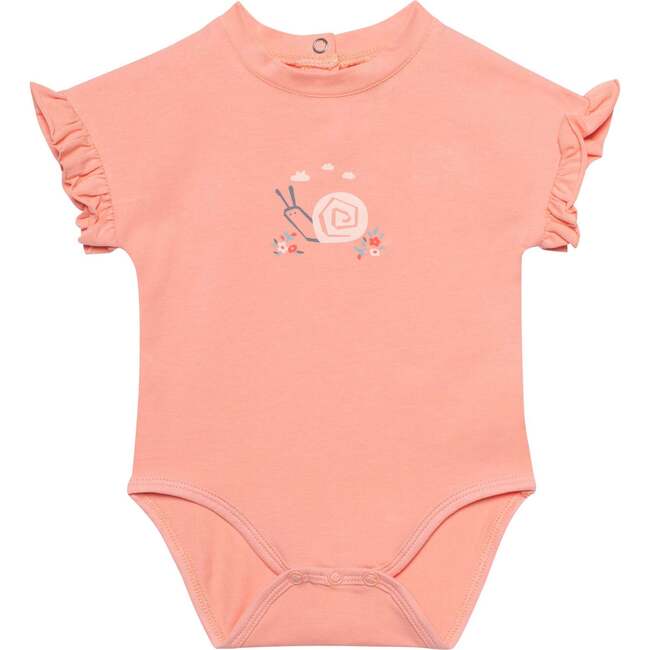 Organic Cotton Printed Onesie And Capri Set, Peach And Pink Snails - Mixed Apparel Set - 2