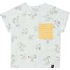 Organic Cotton Printed Top And Short Set, Heather Beige Alligator With Yellow - Mixed Apparel Set - 2