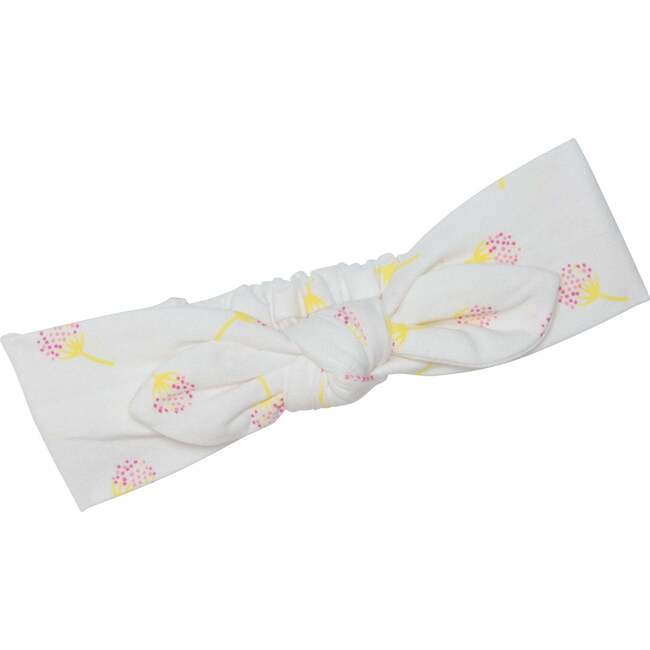 Organic Cotton Printed Headband, White Dandelion - Bows - 1