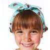 Organic Cotton Printed Knotted Headband, Aqua Cherry - Bows - 2