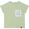 Organic Cotton Printed Top And Short Set, Light Green And Heather Beige Alligator - Mixed Apparel Set - 4