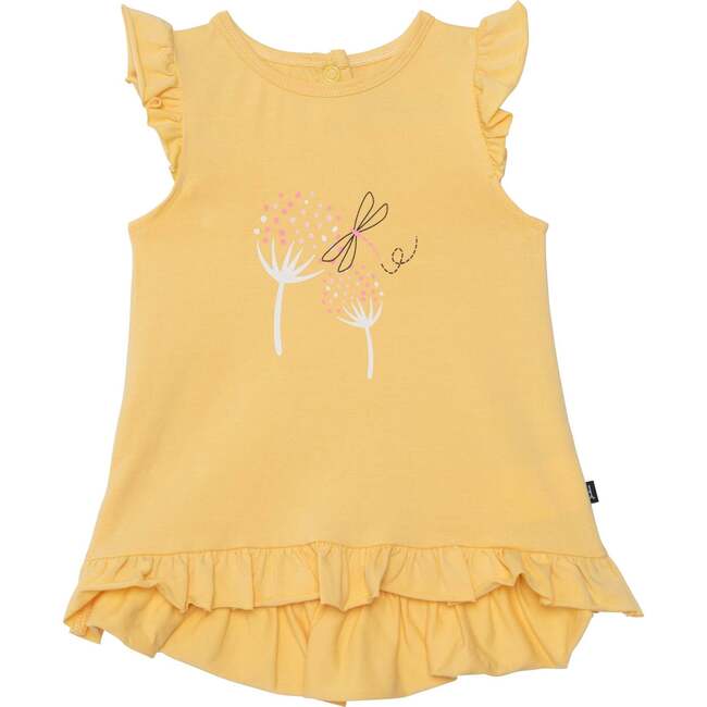 Organic Cotton Printed Top And Leggings Set, Yellow And White Dandelion - Mixed Apparel Set - 4