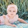 Organic Cotton Printed Headband, And Bib Set, Pink Little Flowers - Bows - 2