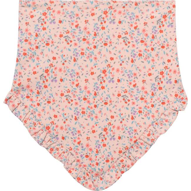 Organic Cotton Printed Headband, And Bib Set, Pink Little Flowers - Bows - 4