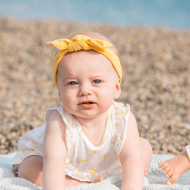 Organic Cotton Headband, Yellow - Bows - 2