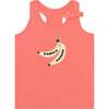 Organic Cotton Graphic Knot Tank Top, Coral - T-Shirts - 1 - thumbnail