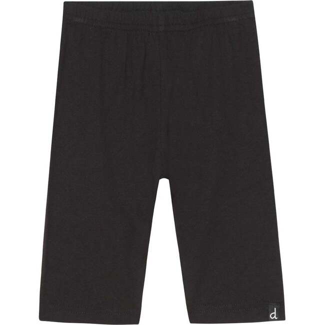 Elastic Waist Biker Shorts, Black - Leggings - 1