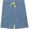 French Terry Bermuda Cargo Shorts Dusty Blue - Shorts - 1 - thumbnail