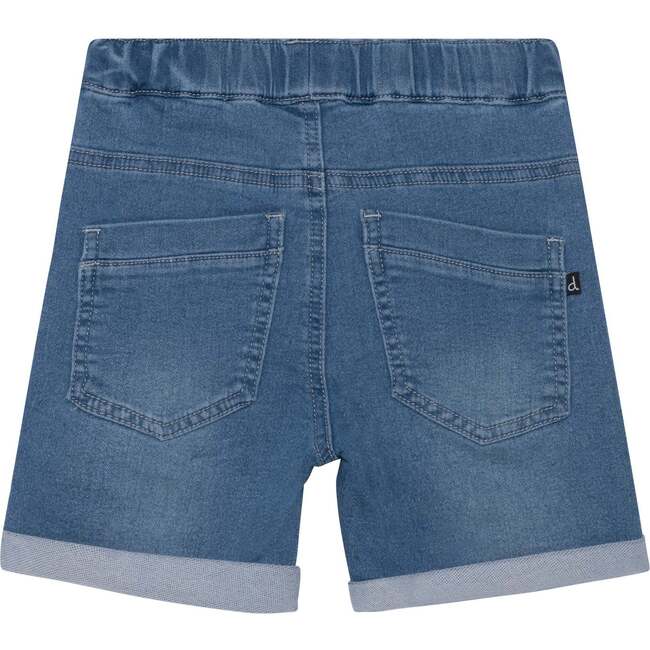 French Terry Denim Shorts, Light Blue - Shorts - 3