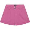 Denim Short With Pleat, Pinky Mauve - Shorts - 1 - thumbnail