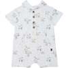 Organic Cotton Printed Romper, Heather Beige Alligator - Rompers - 1 - thumbnail