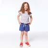 Organic Cotton Printed Short Sleeve Jumpsuit, Oatmeal Mix Little Flowers - Rompers - 3