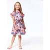 Organic Cotton Printed Short Sleeve Dress, Pink And Blue Butterfly - Dresses - 3