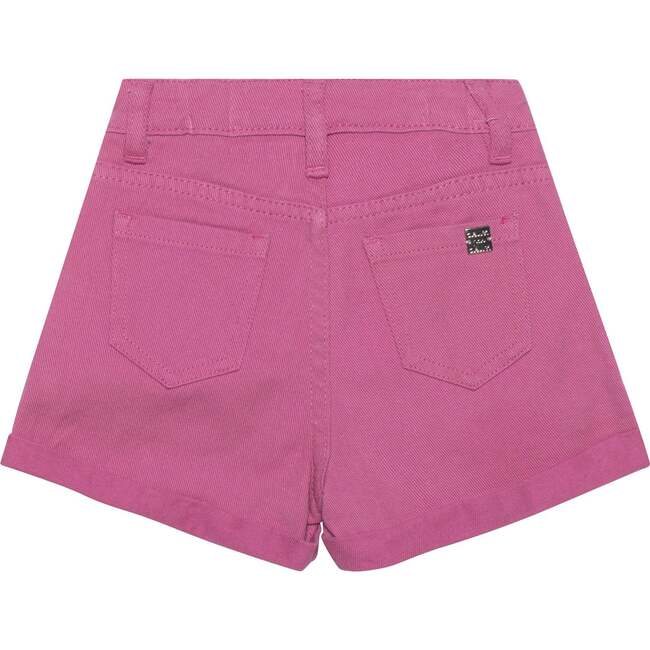 Denim Short With Pleat, Pinky Mauve - Shorts - 3