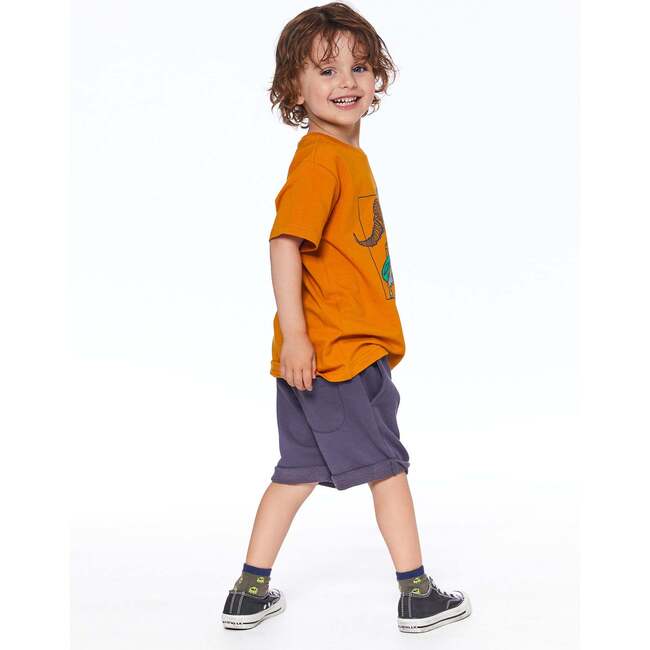 Cuffed French Terry Shorts, Dark Grey - Shorts - 2