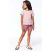 Colored Denim Shorts With Fringe, Dusty Mauve - Shorts - 2