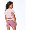 Colored Denim Shorts With Fringe, Dusty Mauve - Shorts - 3