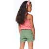 Colored Denim Shorts With Fringe, Khaki - Shorts - 3