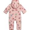 Baby Printed Quilted One-Piece, Pink Watercolor Butterflies - Raincoats - 2