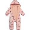 Baby Printed Quilted One-Piece, Pink Watercolor Butterflies - Raincoats - 3
