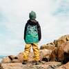 Colorblocked Printed 3-in-1 Spring Rain Set, Black Forest, Green And Golden Beige - Raincoats - 3