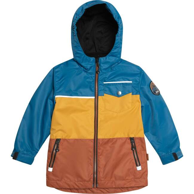 Colorblocked 3-in-1 Spring Rain Set, Blue, Yellow And Brown - Raincoats - 4