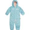 Baby Printed One-Piece And Hat Set, Dusty Blue Mini Flowers - Raincoats - 2