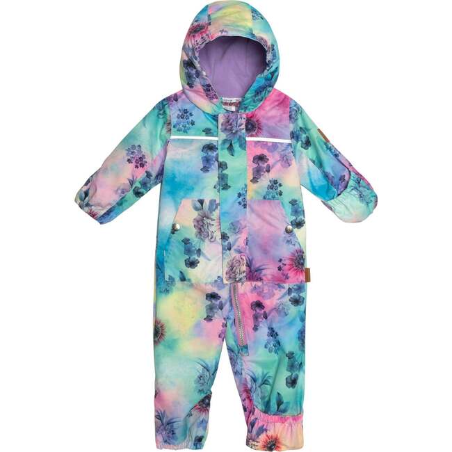 Baby Printed One-Piece And Hat Set, Multicolor Flowers - Raincoats - 5