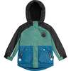 Colorblocked Two-Piece Spring Rain Set, Green, Blue And Brown - Raincoats - 5 - thumbnail