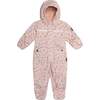 Baby Printed One-Piece And Hat Set, Dusty Pink Mini Flowers - Raincoats - 4