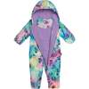 Baby Printed One-Piece And Hat Set, Multicolor Flowers - Raincoats - 7