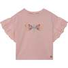 Organic Cotton Eyelet Sleeve Top, Light Pink - Tees - 1 - thumbnail