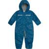 Baby Printed One-Piece And Hat Set, Blue Camping - Snowsuits - 2