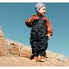 Baby Printed One-Piece And Hat Set, Brown Forest And Black Texture - Snowsuits - 2