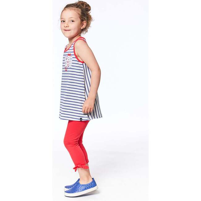 Organic Cotton Capri With Knot, Red - Leggings - 2