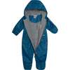 Baby Printed One-Piece And Hat Set, Blue Camping - Snowsuits - 4