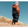 Baby Printed One-Piece And Hat Set, Brown Forest And Black Texture - Snowsuits - 4