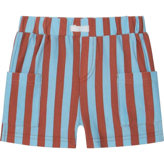 Organic Cotton Colorblocked Top And Short Set, White And Brown With Stripe - Mixed Apparel Set - 5