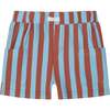 Organic Cotton Colorblocked Top And Short Set, White And Brown With Stripe - Mixed Apparel Set - 5