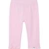 Organic Cotton Capri With Frill, Light Pink - Leggings - 1 - thumbnail