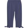 Organic Cotton Capri With Knot, Navy Blue - Leggings - 1 - thumbnail