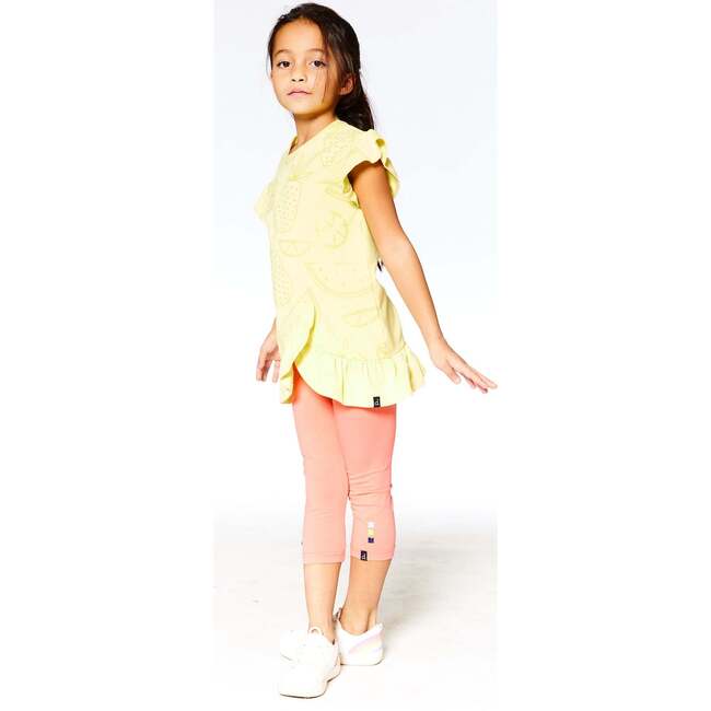 Organic Cotton Capri Legging, Coral - Leggings - 2