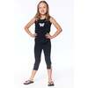 Organic Cotton Capri, Legging With Crochet, Black - Leggings - 2