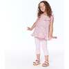 Organic Cotton Capri With Frill, Light Pink - Leggings - 2