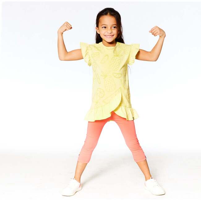 Organic Cotton Capri Legging, Coral - Leggings - 3