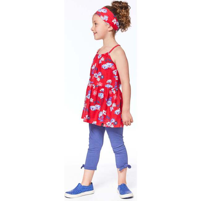 Organic Cotton Capri With Knot, Navy Blue - Leggings - 3
