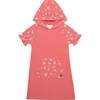 Hooded Raglan Sleeve Dress, Coral - Dresses - 1 - thumbnail