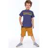 Jersey Print T-Shirt, Navy Blue - T-Shirts - 2